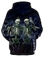 billige Hættetrøjer og sweatshirts til drenge-Børn Drenge Hættetrøje og sweatshirt Langærmet Blå Halloween Geometrisk Trykt mønster Børn Halloween Toppe Basale Dusty Blue
