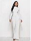 cheap Jumpsuits &amp; Rompers-Women&#039;s Jumpsuit Solid Colored Ordinary Crew Neck Wide Leg Regular Fit Green White Black M L XL