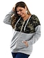 preiswerte Tops in Übergröße-Damen Pullover Hoodie Sweatshirt Leopard überdimensional Alltag nicht druckbar Grundlegend Kapuzenpullover Sweatshirts Schwarz Grau