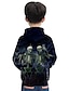 cheap Boys&#039; Hoodies &amp; Sweatshirts-Kids Boys&#039; Hoodie &amp; Sweatshirt Long Sleeve Blue Halloween Geometric Print Children Halloween Tops Basic Dusty Blue