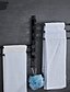 billige Tilbehør til badeværelset-matt svart håndklestang med krok, selvklebende veggmontert svingarm moderne aluminium multistaver håndklestang 1 stk