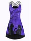 billige Uformelle kjoler-Dame Kjole med stropper Knelang kjole Hvit Lilla Grønn Ermeløs Trykt mønster Dyr Trykt mønster Sommer Båthals Fritid Sexy 2021 S M L XL XXL