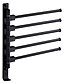 cheap Bath Accessories-Matte Black Towel Bar with Hook,Self Adhesive Wall Mounted Swing Arm Contemporary Aluminum Multi Rods Towel Bar 1PC