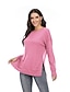 cheap Hoodies &amp; Sweatshirts-Women&#039;s Blouse Shirt Solid Colored Long Sleeve Round Neck Tops Basic Basic Top Black Blushing Pink Orange