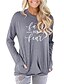 cheap T-Shirts-Women&#039;s Faith T shirt Graphic Text Letter Long Sleeve Print Round Neck Basic Tops Black Blushing Pink Green
