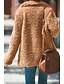 cheap Furs &amp; Leathers-Women&#039;s Teddy Coat Solid Colored Basic Fall &amp; Winter Long Coat Daily Long Sleeve Jacket Black
