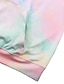 billige Hættetrøjer &amp; Sweatshirts-Dame Hattetrøje bluse Snørelukning Basale Regnbue Batikfarvet Afslappet Hætte