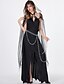 cheap Party Dresses-Women&#039;s A Line Dress Maxi long Dress Black Sleeveless Solid Color Split Mesh Summer V Neck Hot Sexy 2021 S M L