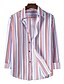 cheap Men&#039;s Shirts-Men&#039;s Shirt Striped Long Sleeve Daily Tops White