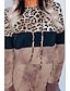 preiswerte Kapuzenpullis &amp; Sweatshirts-Damen Kapuzenshirt Zur Seite fahren Leopard Gepard-Druck Alltag Andere Drucke Freizeit Kapuzenpullover Sweatshirts Lose überdimensional Braun