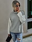 cheap Sweaters-Women&#039;s Stylish Knitted Color Block Pullover Acrylic Fibers Long Sleeve Loose Sweater Cardigans Turtleneck Fall White Black Blue