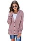 cheap Sweaters &amp; Cardigans-Women&#039;s Hollow Out Knitted Solid Colored Cardigan Long Sleeve Sweater Cardigans Hooded Fall Winter Black Blushing Pink Beige