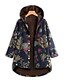 economico Women&#039;s Coats &amp; Jackets-Per donna Imbottito Standard Cappotto Standard Giacca Floreale Fucsia Arancione Blu marino