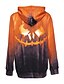 billige Hettegensere og gensere-Dame Genser med hette for genser Trykt mønster Halloween Gensere Gensere Gul