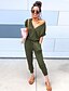 cheap Jumpsuits &amp; Rompers-Women&#039;s Basic Black Wine Green Jumpsuit Solid Colored Drawstring