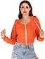 billige Hættetrøjer &amp; sweatshirts-Dame Daglig Hattetrøje Ensfarvet Basale Gade Hættetrøjer Sweatshirts Bomuld Orange