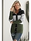 cheap Sweaters &amp; Cardigans-Women&#039;s Stylish Stripe Knitted Striped Color Block Cardigan Long Sleeve Sweater Cardigans Hooded Fall Winter Black Green Gray