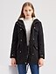 cheap Down&amp; Parkas-Women&#039;s Padded Long Coat Regular Fit Jacket Solid Colored Blushing Pink Green Black / Cotton