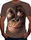 economico T-shirt e canotte da uomo-Per uomo Camicia maglietta Magliette Pop art Animali Orangutan Rotonda Nero Rosa Marrone Stampa 3D Feste Strada Manica corta Stampa Abbigliamento Moderno Divertente Comodo Grande e alto