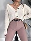 cheap Cardigans-Women&#039;s Cardigan Plain Solid Color Knitted Acrylic Fibers Basic Long Sleeve Loose Sweater Cardigans Fall Spring V Neck Blushing Pink Khaki White