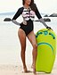baratos Beach Dresses-Mulheres roupa de banho Roupa de Banho Com Stretch SPF50 Zíper Frontal Manga Longa - Floral Natação Esportes Aquáticos Verão