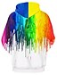 billige Hoodies-Herre Multi-farge Grafisk Genser med hette for genser 3D-utskrift Daglig Klubb Grunnleggende Fritid Gensere Gensere Regnbue