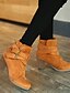 abordables Boots-Mujer Botas Zapatos de gamuza Tacón botas Diario Color sólido Botines Botines Hebilla Tacón Cuadrado Dedo redondo Clásico Ante Cremallera Marrón Claro Negro Amarillo