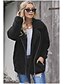 cheap Furs &amp; Leathers-Women&#039;s Solid Colored Fur Trim Basic Fall &amp; Winter Teddy Coat Regular Daily Long Sleeve Polyester Coat Tops Black