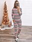 baratos Family Matching Pajamas Sets-Mulheres Poliéster Conjunto S Preto
