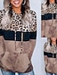 billige Hættetrøjer &amp; sweatshirts-Dame Hattetrøje bluse Leopard Chimpansemønster Daglig Andre tryk Afslappet Hættetrøjer Sweatshirts Løstsiddende Overdimensionerede Brun