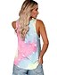 baratos Regatas-mulheres&amp;amp; # 39; s céu estrelado noite t-shirt com impressão em 3D sem mangas solta fit ioga treino atlético tops tingidos