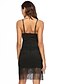 cheap Mini Dresses-Women&#039;s A Line Dress Short Mini Dress Black Sleeveless Solid Color Sequins Tassel Fringe Summer V Neck Hot Sexy 2021 S M L XL XXL