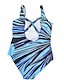cheap Plus Size Swimwear-Women&#039;s One Piece Swimsuit Tummy Control High Waist Print Rainbow Black Purple Brown Plus Size Swimwear Strap Bathing Suits