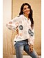 abordables Tops &amp; Blouses-Mujer Blusa Camiseta Camisa A Lunares Gráfico Manga Larga Estampado Escote en Pico Básico Tops Blanco