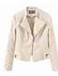cheap Jackets-Women&#039;s Faux Leather Jacket Spring &amp;  Fall Daily Valentine&#039;s Day Short Coat Regular Fit Basic Jacket Long Sleeve Solid Colored Pink Black Khaki