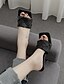abordables Sandals-Mujer Sandalias Diario Color sólido Tacón de Aguja Dedo cuadrada Casual PVC Mocasín Negro Blanco