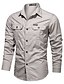 cheap Men&#039;s Shirts-Men&#039;s Shirt Cargo Shirt Collar Button Down Collar Solid Colored Black Army Green Khaki Beige Long Sleeve Daily Tops Basic