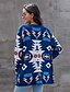 cheap Sweaters &amp; Cardigans-Women&#039;s Knitted Abstract Cardigan Acrylic Fibers Long Sleeve Sweater Cardigans V Neck Fall Winter White Blue Red
