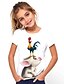 abordables T-shirts et chemisiers pour filles-T-shirt Tee-shirts Fille Enfants Manches Courtes Animal Imprimé Blanche Enfants Hauts Eté basique Vacances