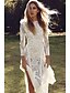cheap Party Dresses-Women&#039;s A Line Dress Maxi long Dress White Long Sleeve Solid Color Backless Lace Patchwork Fall Round Neck Sexy 2021 M L XL