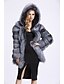 billige Damepelse og læder-Dame Vinter Faux Fur Coat Normal Ensfarvet Fest Basale Grå S M L XL