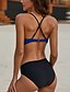 cheap Bikini-Women&#039;s Swimwear Tankini Swimsuit Color Block Blue Pink Fuchsia Plus Size Swimwear Bathing Suits