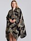 economico Cappotti e trench da donna-Per donna Camouflage Jacquard Essenziale Primavera Mantello / mantelle Standard Quotidiano Acrilico Cappotto Top Nero