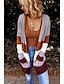abordables Sweaters &amp; Cardigans-Mujer Básico De Punto Bloques Cárdigan Manga Larga Cárdigans suéter Cuello Camisero Otoño Invierno Gris