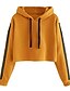 cheap Hoodies &amp; Sweatshirts-womens hoodie cropped shirt long sleeve sport solid color round neck sweatshirt blouse tops (l, yellow)