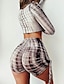 preiswerte Two Piece Sets-Damen Grundlegend Geometrisch Batik Zweiteiliges Set Bustier Trainingsanzug T-Shirt Kurze Hosen Biker Shorts Druck Oberteile