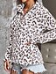 cheap Hoodies &amp; Sweatshirts-Women&#039;s Pullover Sweatshirt Leopard Cheetah Print Front Pocket Quarter Zip Daily Other Prints Casual Hoodies Sweatshirts  White