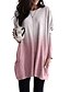 cheap Women&#039;s T-shirts-Women&#039;s Color Gradient Daily Long Sleeve Tunic Round Neck Basic Essential Tops Loose Gray Purple Pink S / Winter / 3D Print