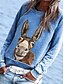 billige Hættetrøjer &amp; sweatshirts-Dame Pullover-sweatshirt Dyr Daglig Basale Hættetrøjer Sweatshirts Blå