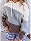billige Hættetrøjer &amp; sweatshirts-Dame Pullover-hættetrøje Batikfarvet Daglig I-byen-tøj Andre tryk Basale Afslappet Hættetrøjer Sweatshirts Blå Gul Brun